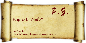 Papszt Zoé névjegykártya